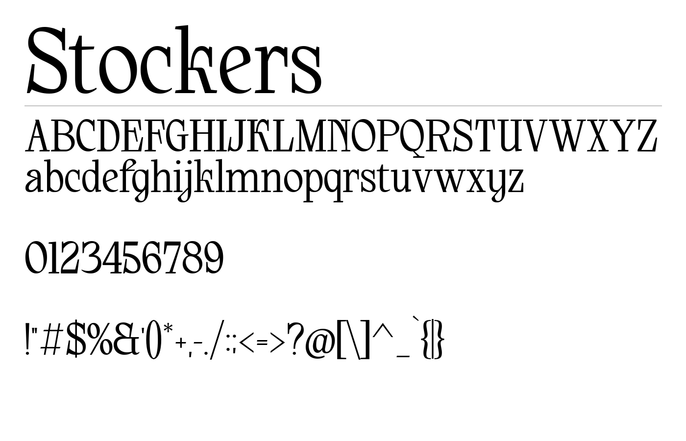 Stockers Font preview