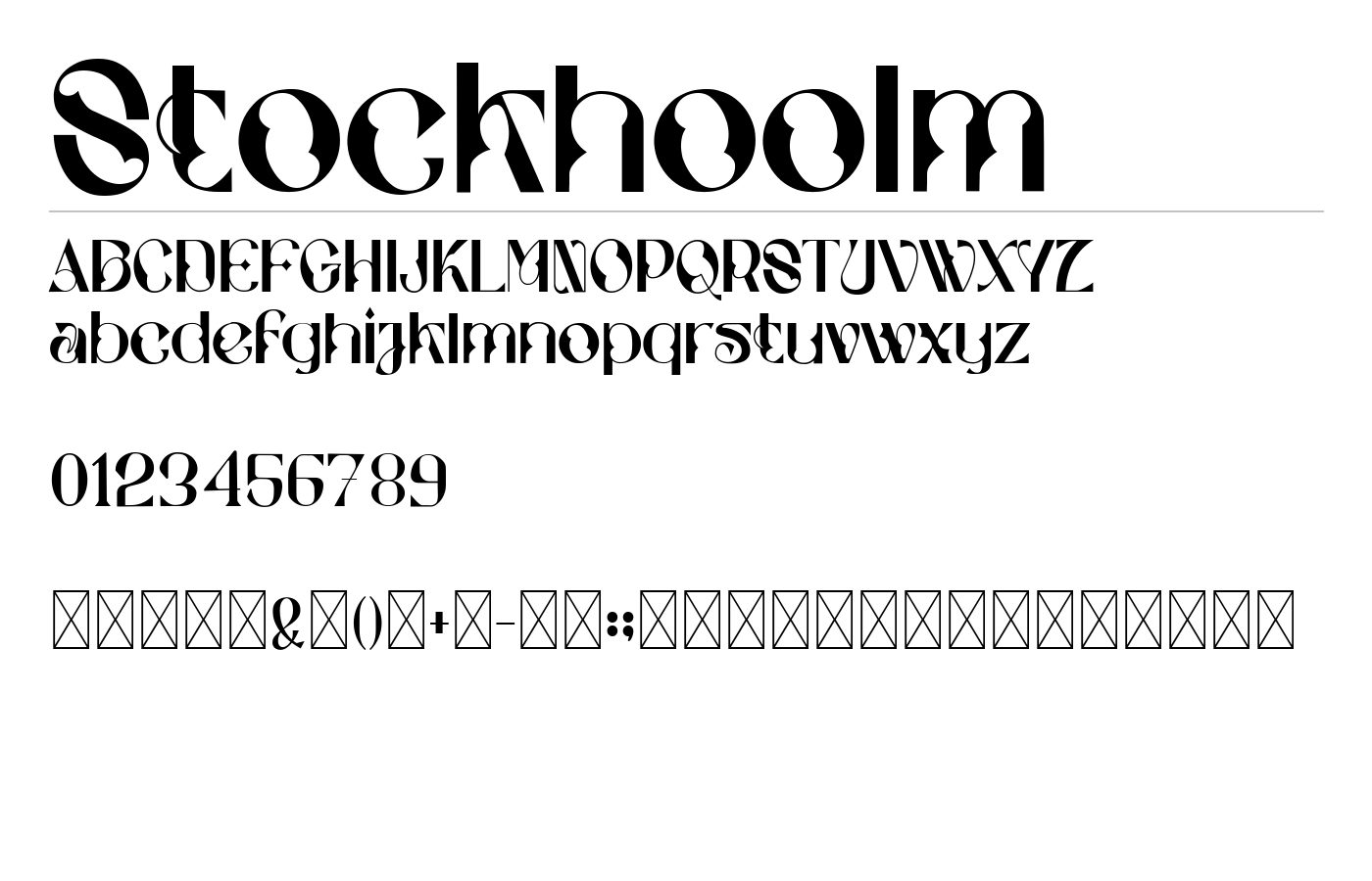 Stockhoolm Font preview