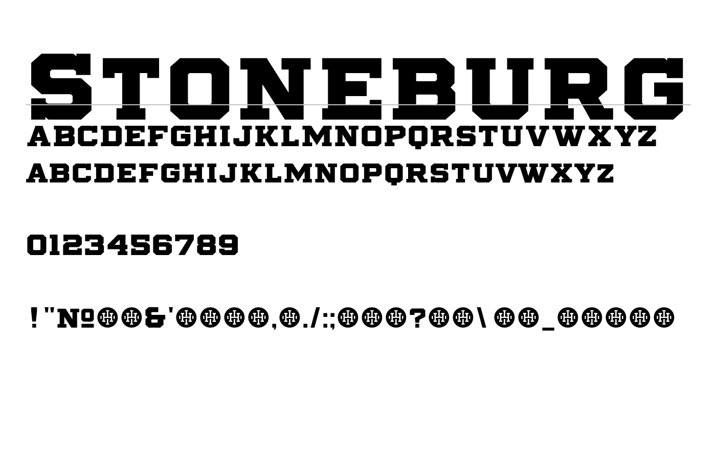 Stoneburg Block Font preview