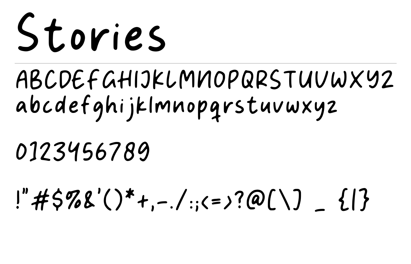 Stories Font preview