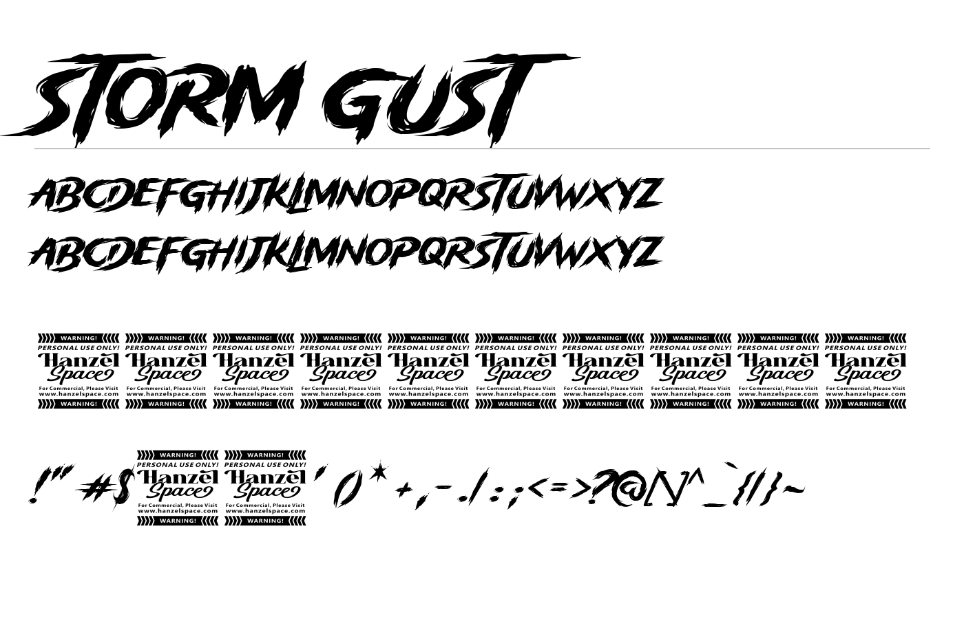 Storm Gust Font preview