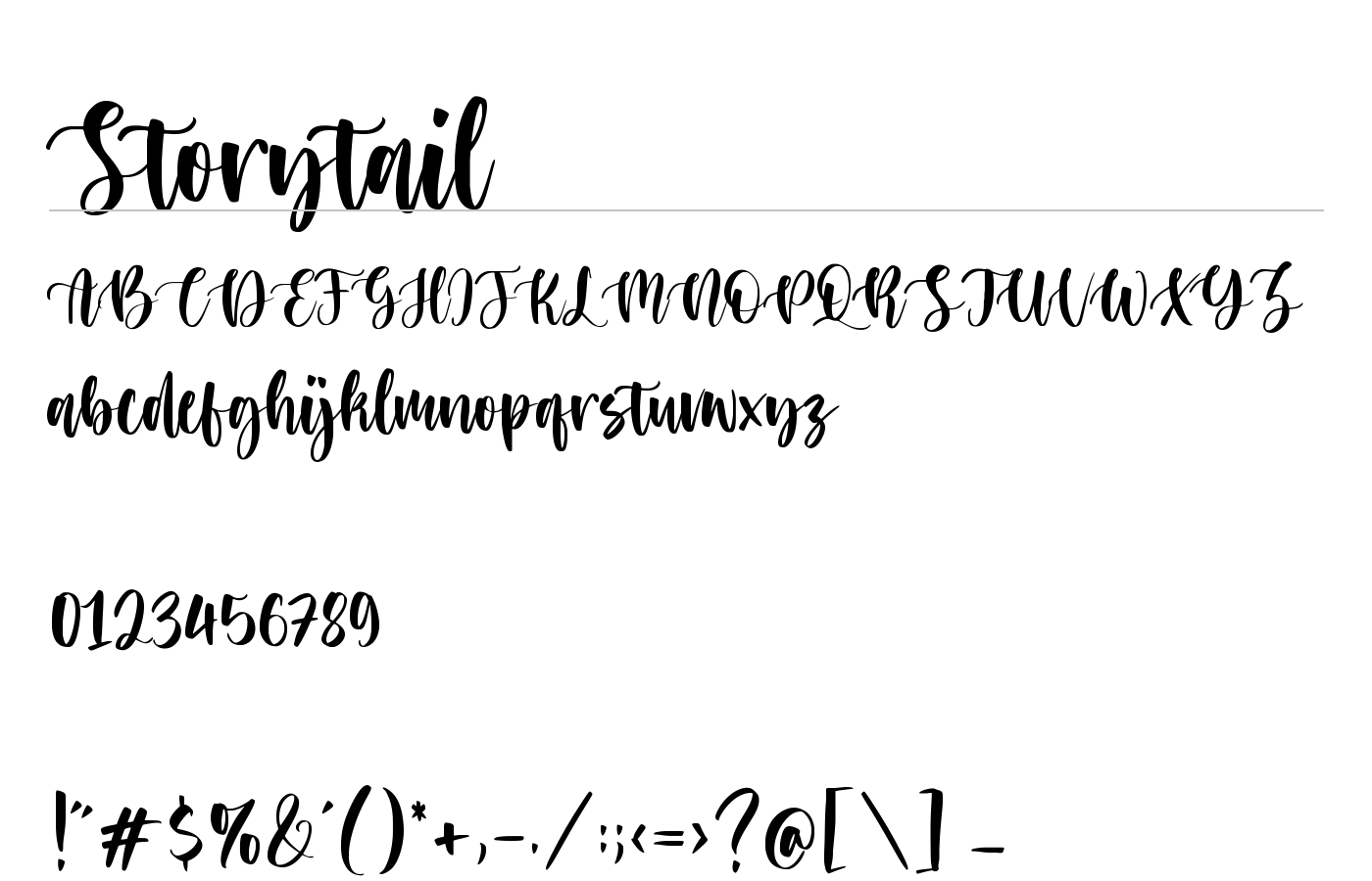 Storytail Font preview