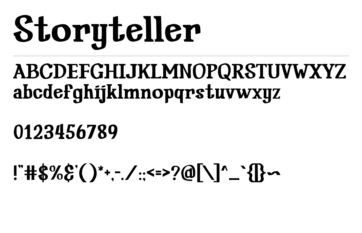 Storyteller Font preview