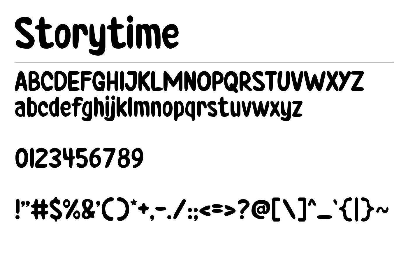 Storytime Font preview