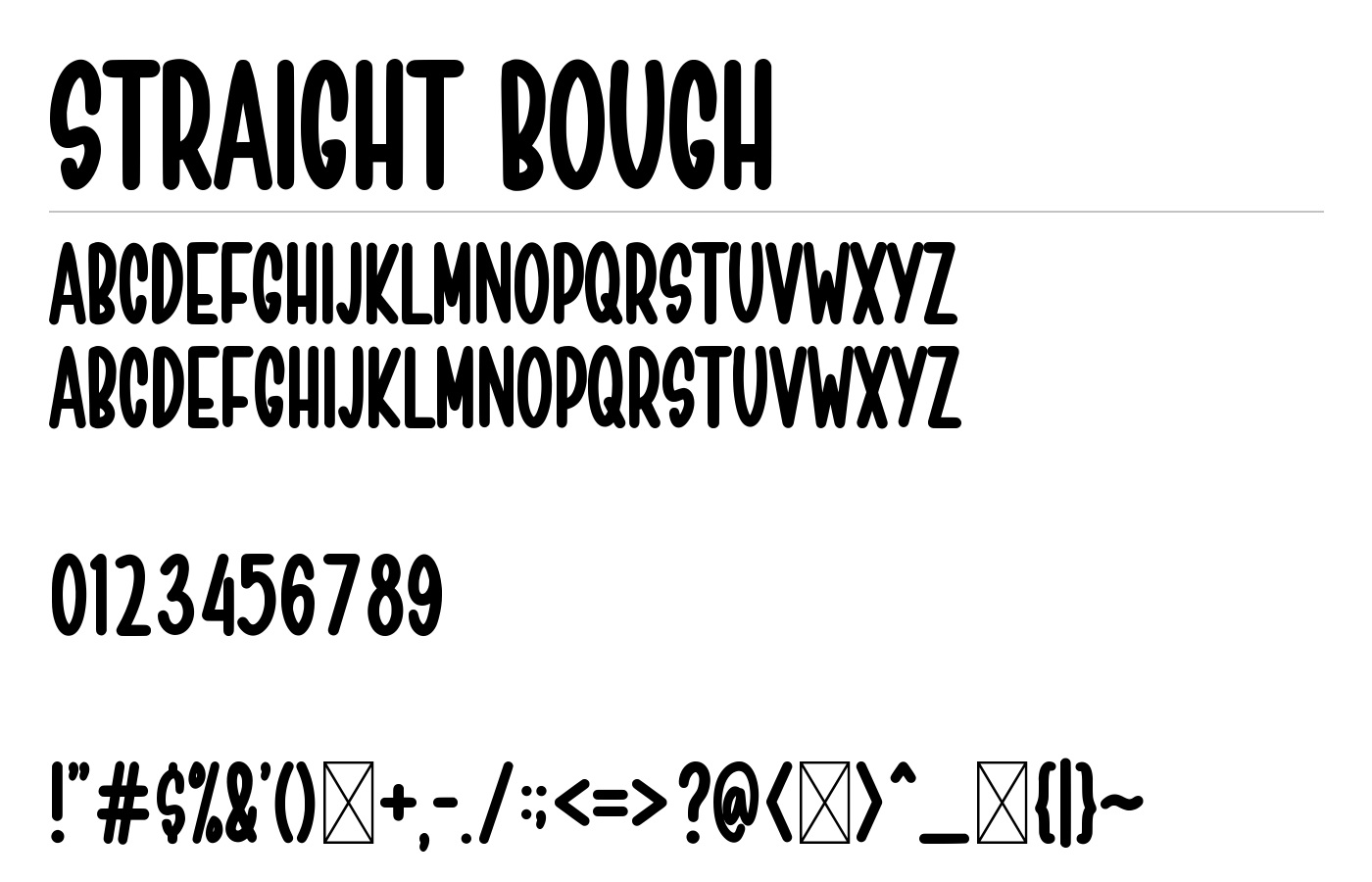 Straight Bough Font preview