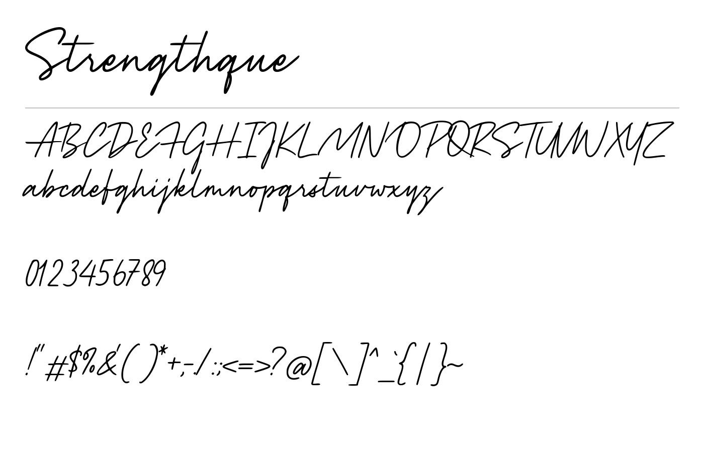 Strenghtque Font preview