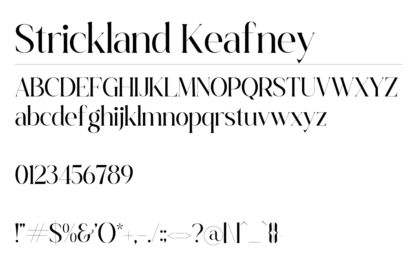 Strickland Keafney Font preview