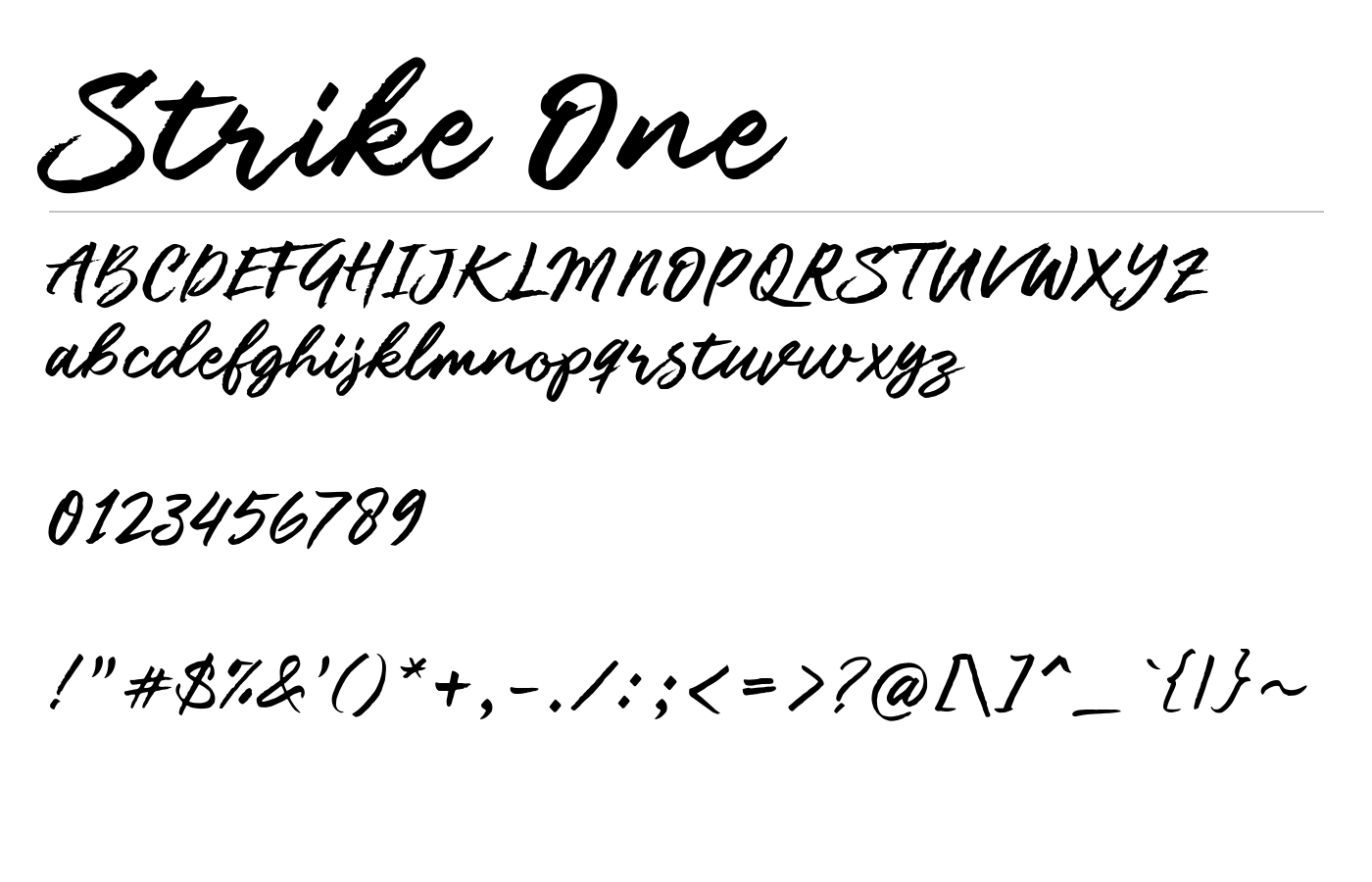 Strike One Script Font preview