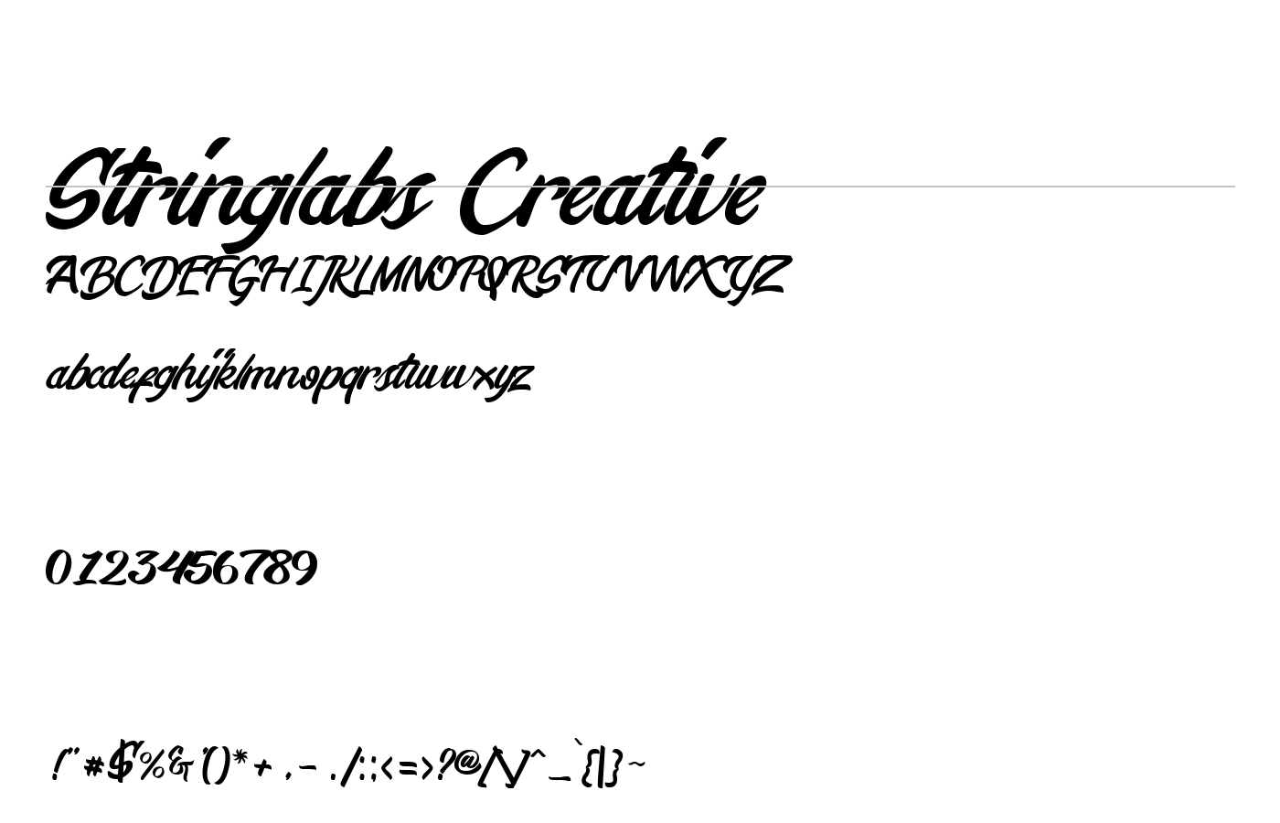 Stringlabs Creative Font preview