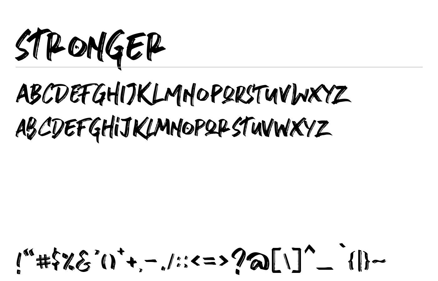 The Stronger Font preview
