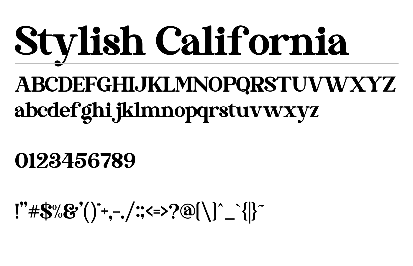 Stylish California Font preview