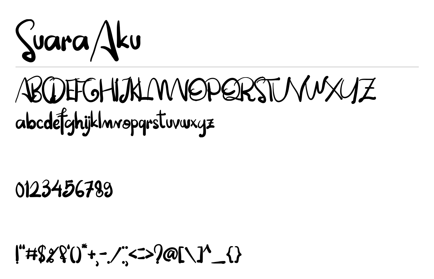 Suara Aku Font preview
