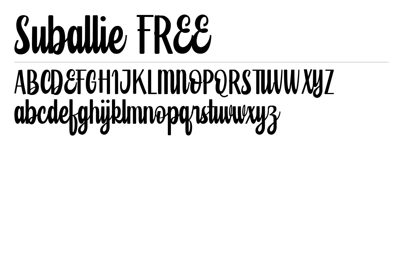 Suballie Font preview