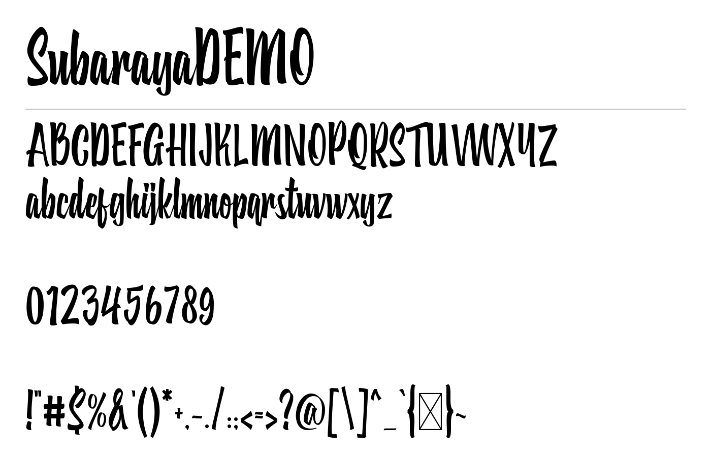 Subaraya Script preview