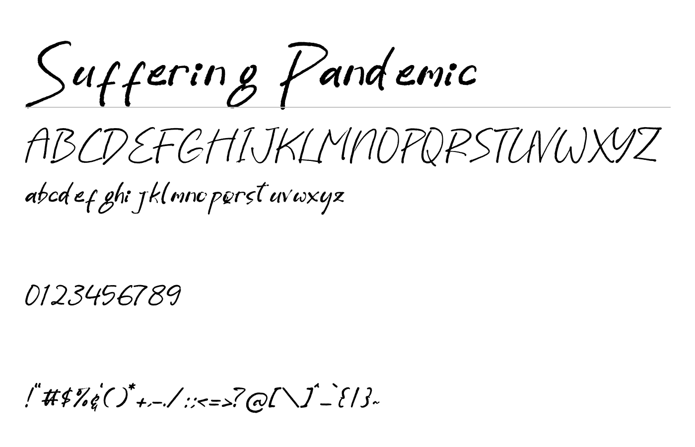 Suffering Pandemic Font preview