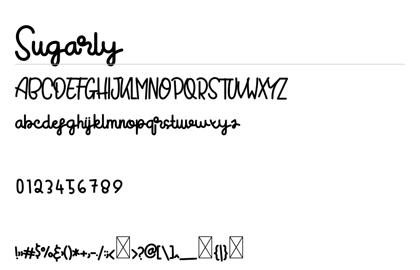Sugarly Font preview
