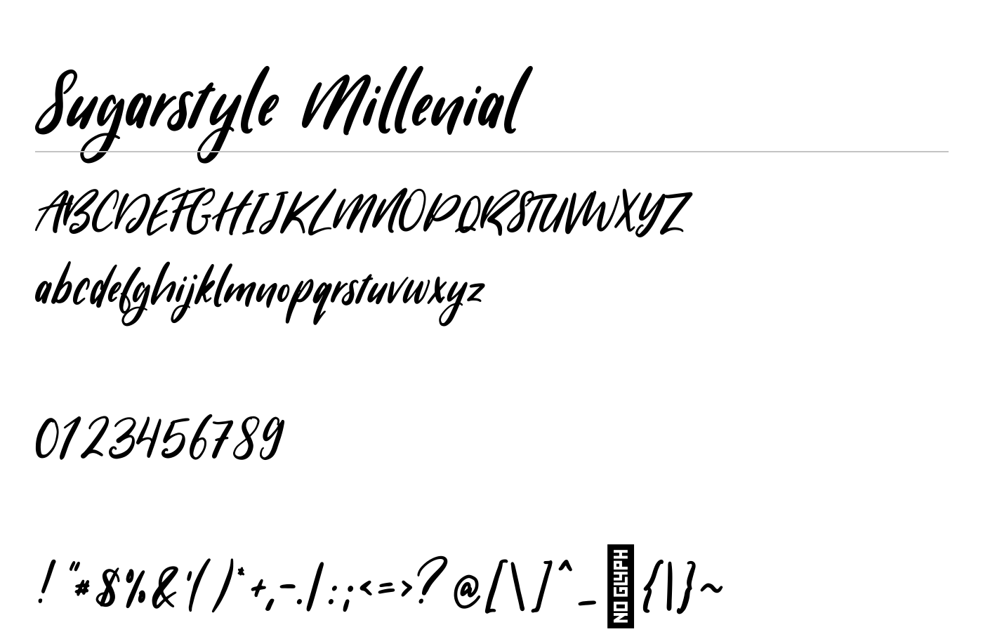 Sugarstyle Millenial Font preview