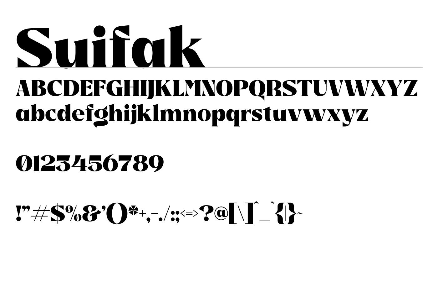 Suifak Font preview