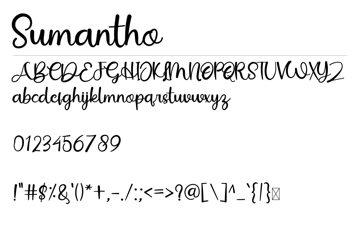 Sumantho Font preview