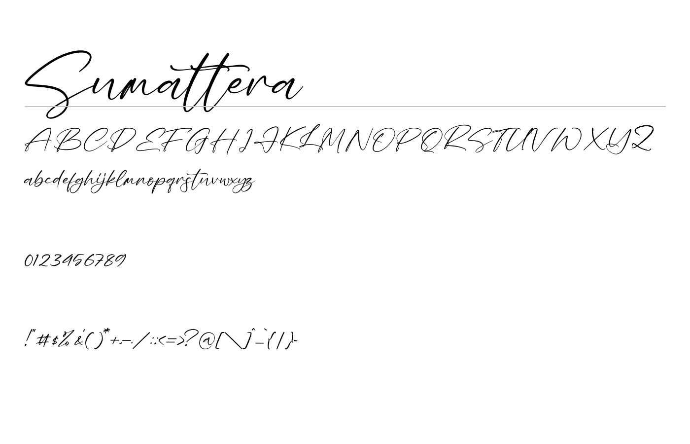Sumattera Font preview