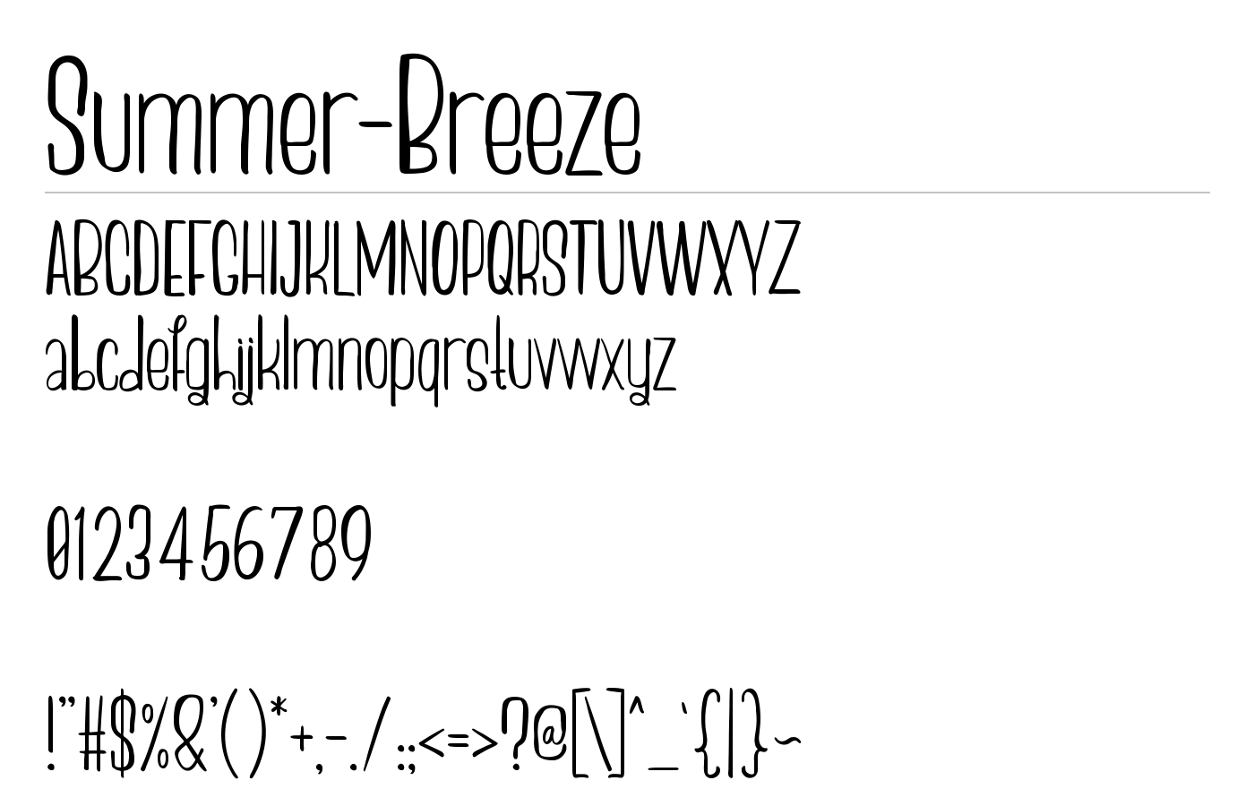 Summer Breeze Font preview