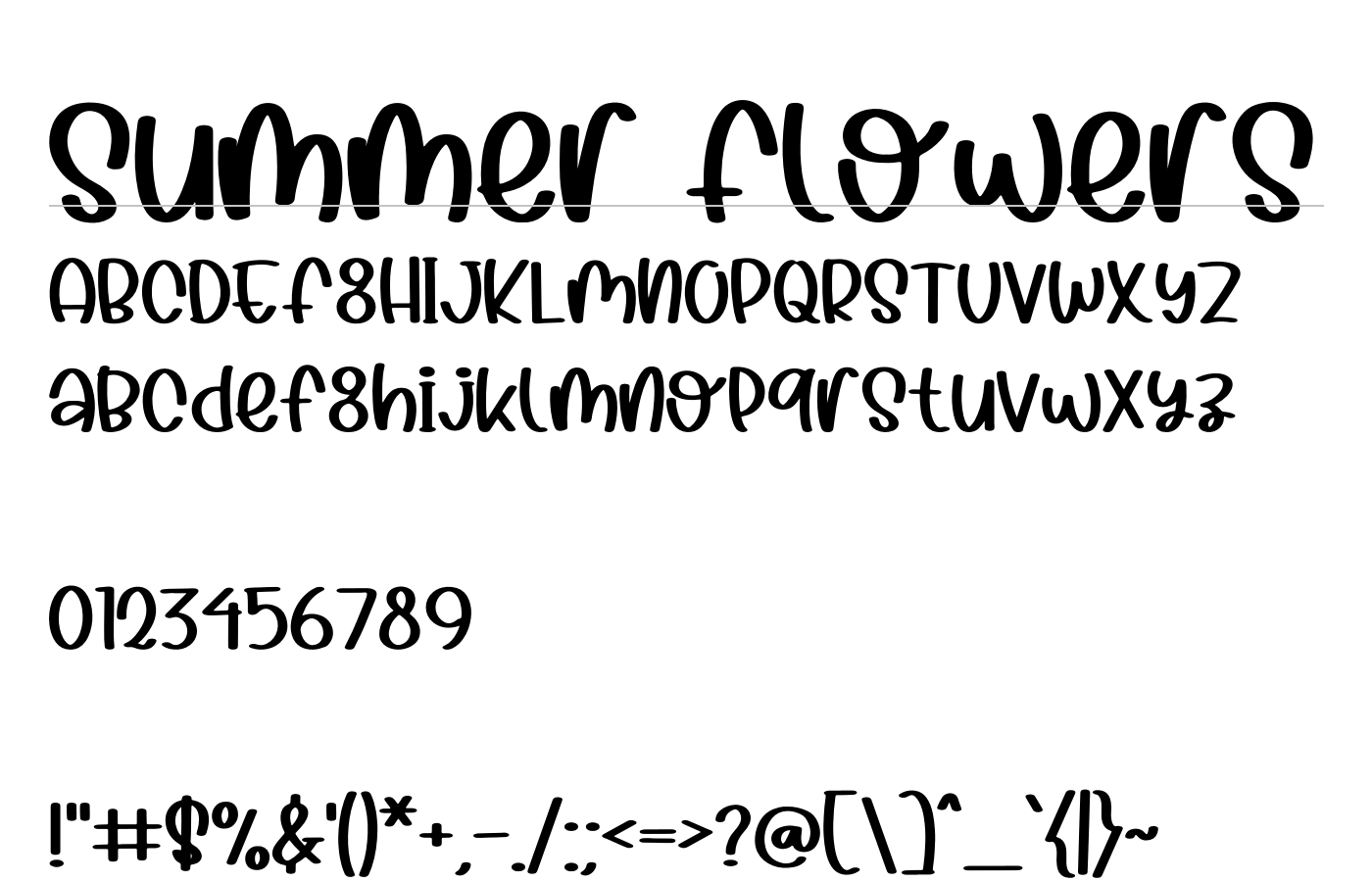 Summer Flowers Font preview