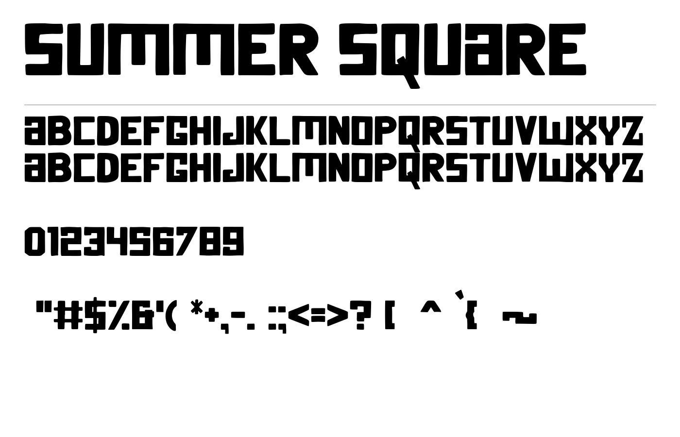 Summer Square Font preview