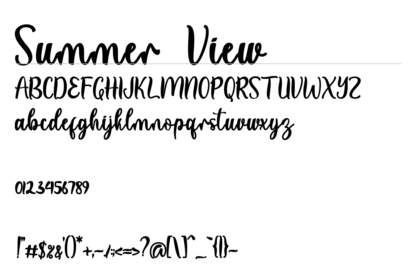 Summer View Font preview