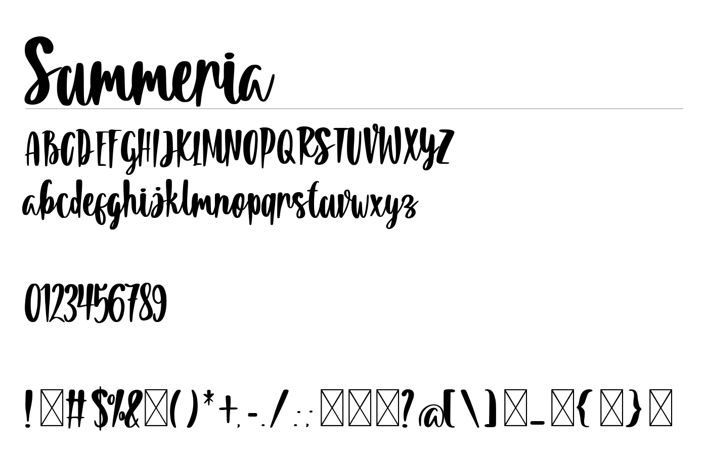Summeria Font preview