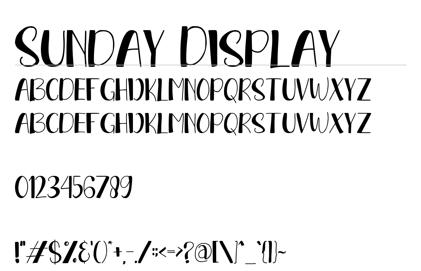 Sunday Display Font preview