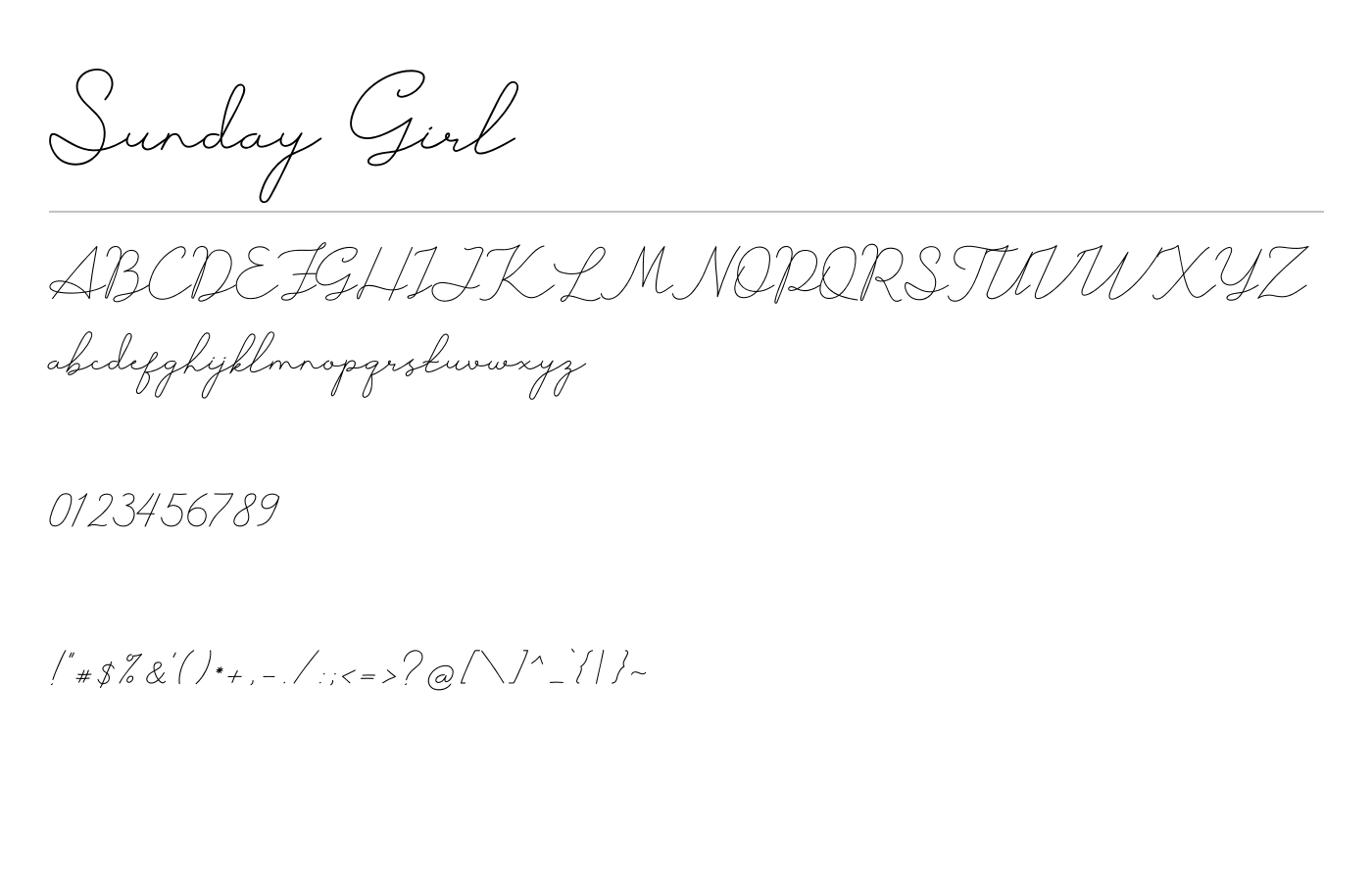 Sunday Girl Script Font preview