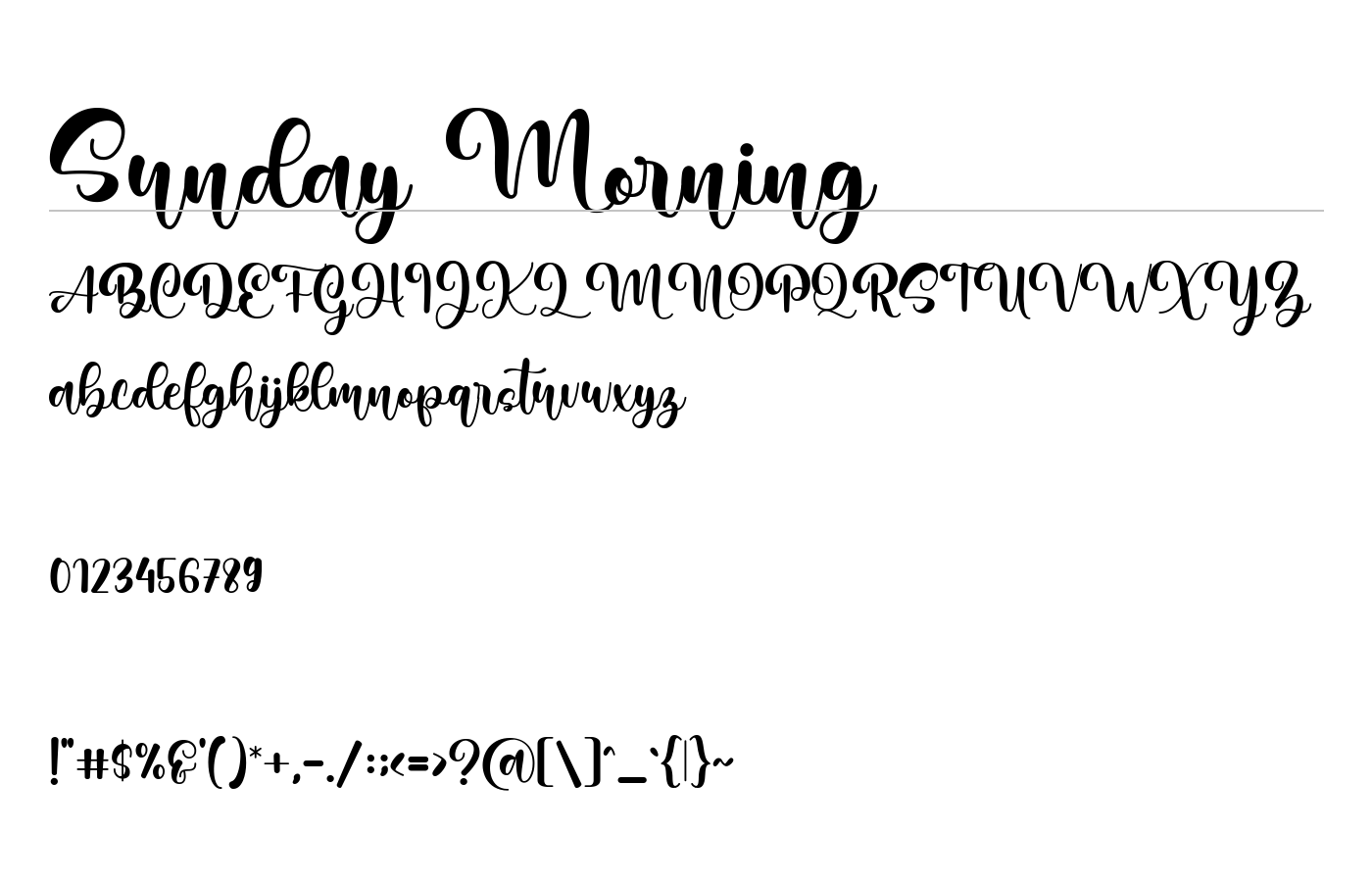 Sunday Morning Font preview