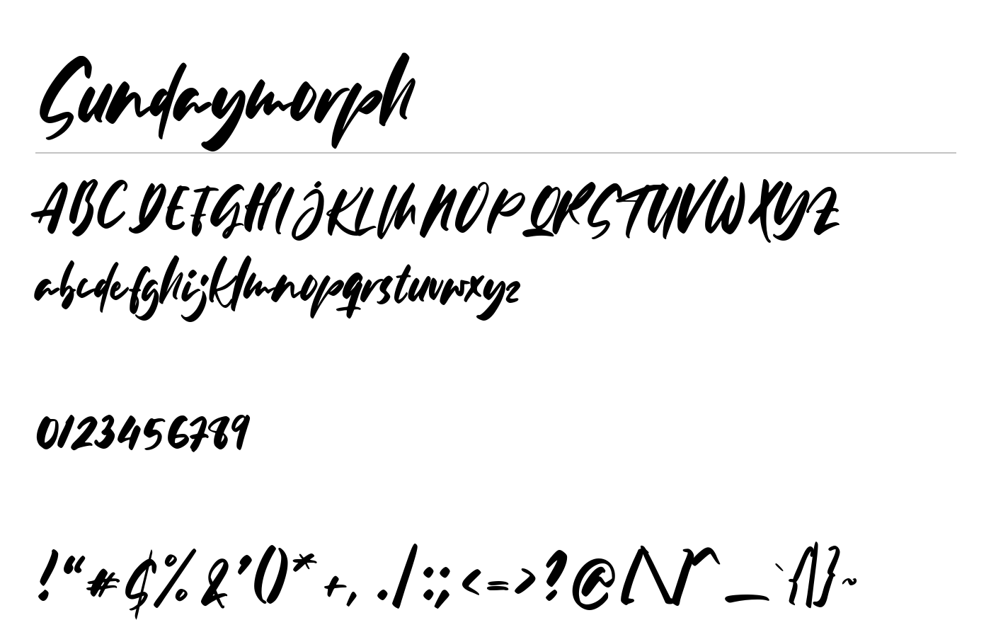 Sundaymorph Font preview