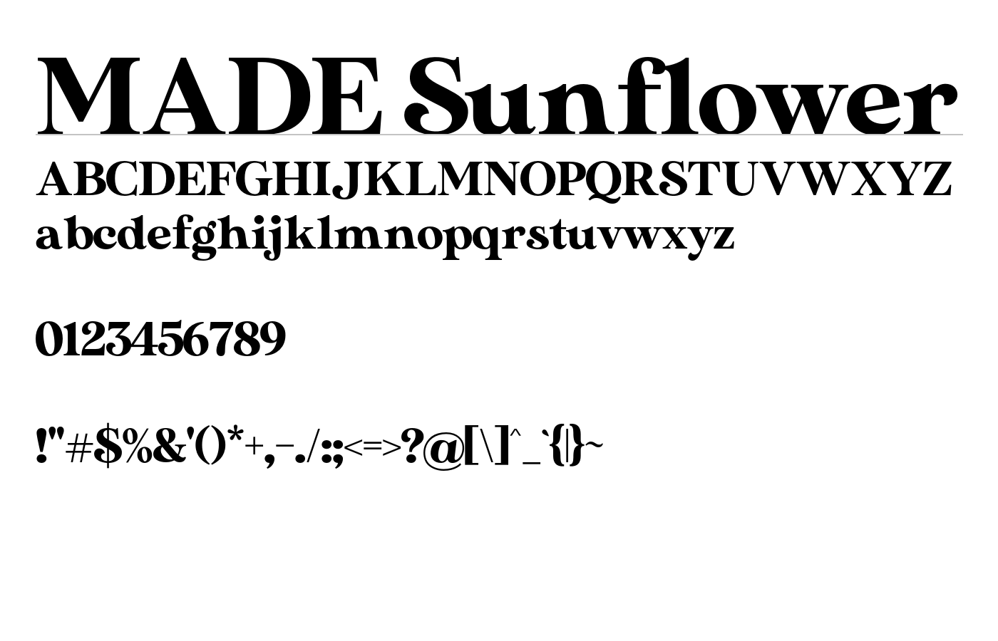 MADE Sunflower Serif Font preview