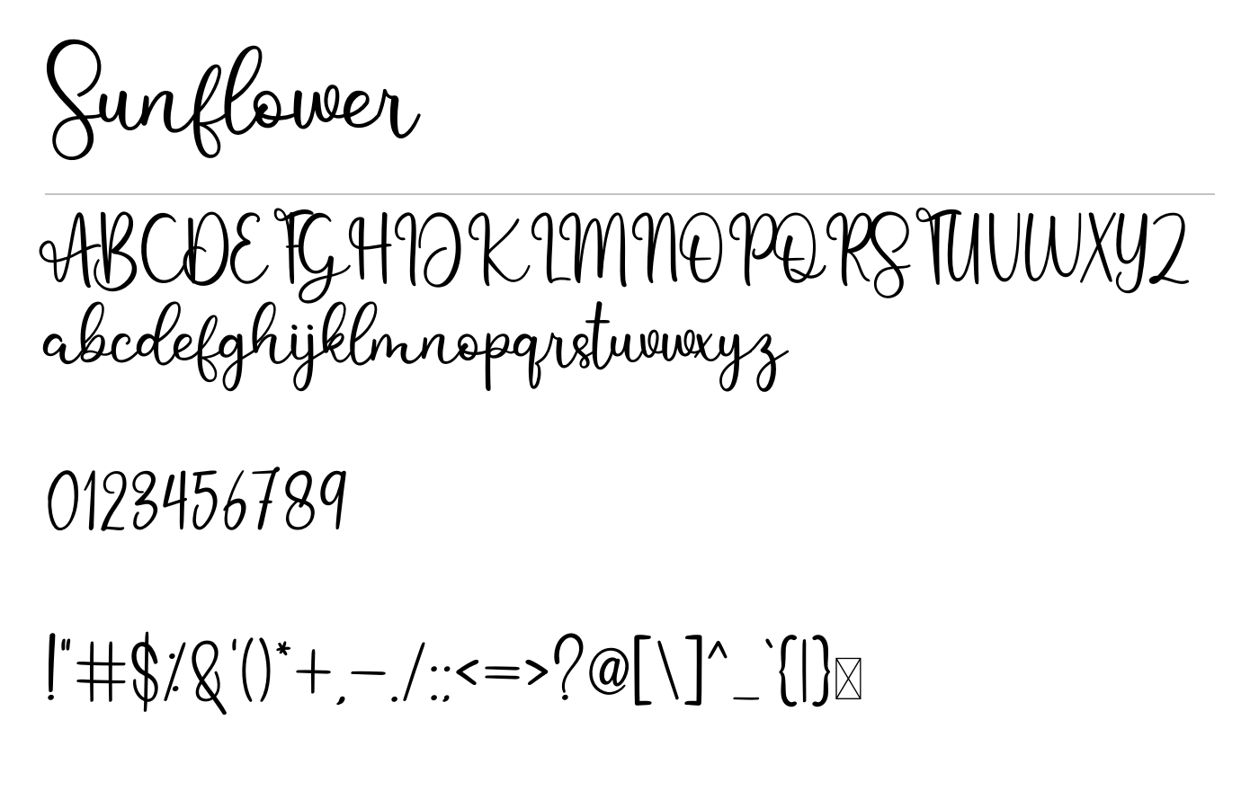 Sunflower Font preview