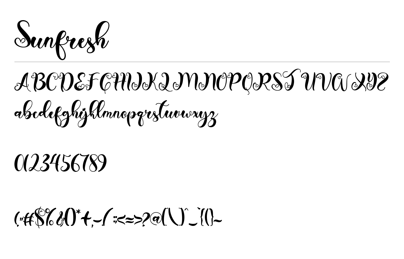 Sunfresh Font preview
