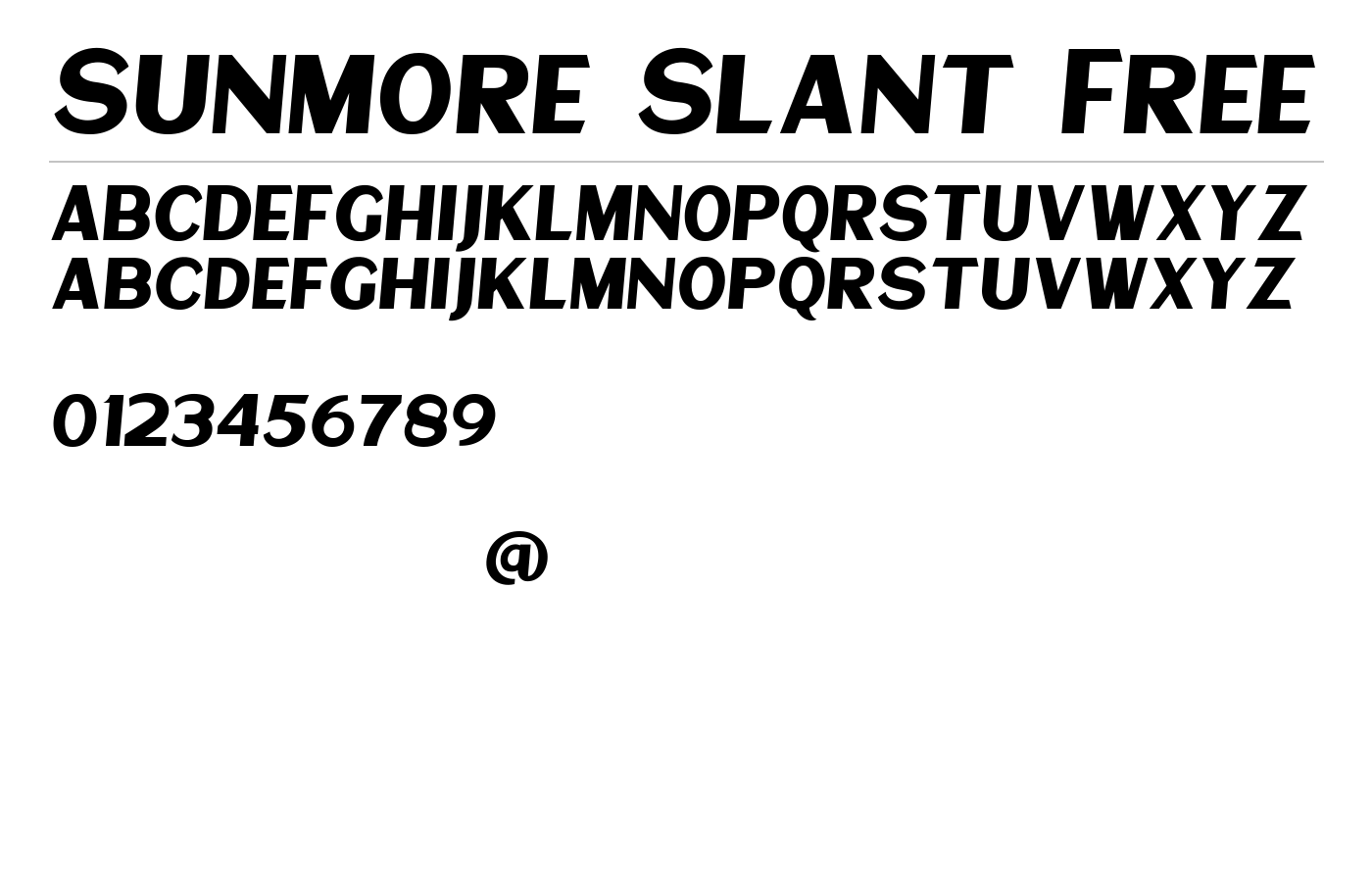 Sunmore Font preview