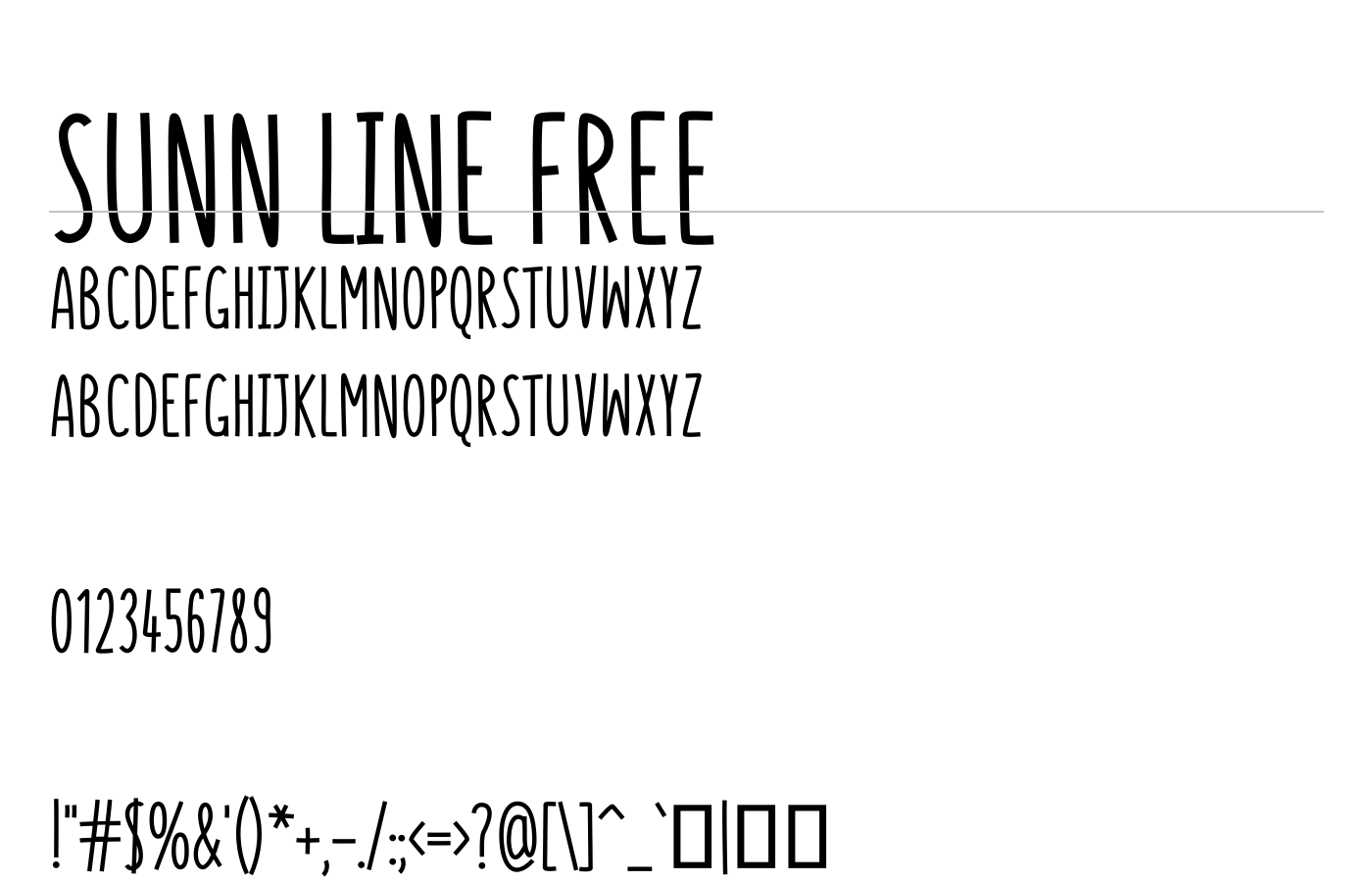 Sunn Line Typeface preview