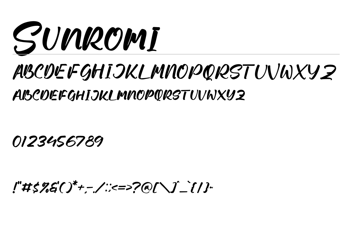 Sunromi Font preview