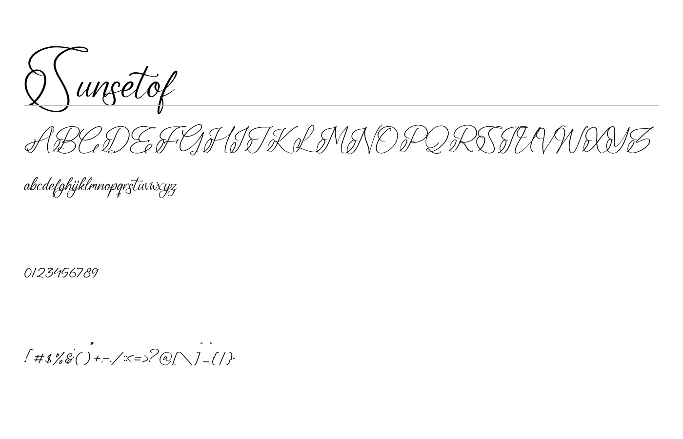 Sunsetof Font preview