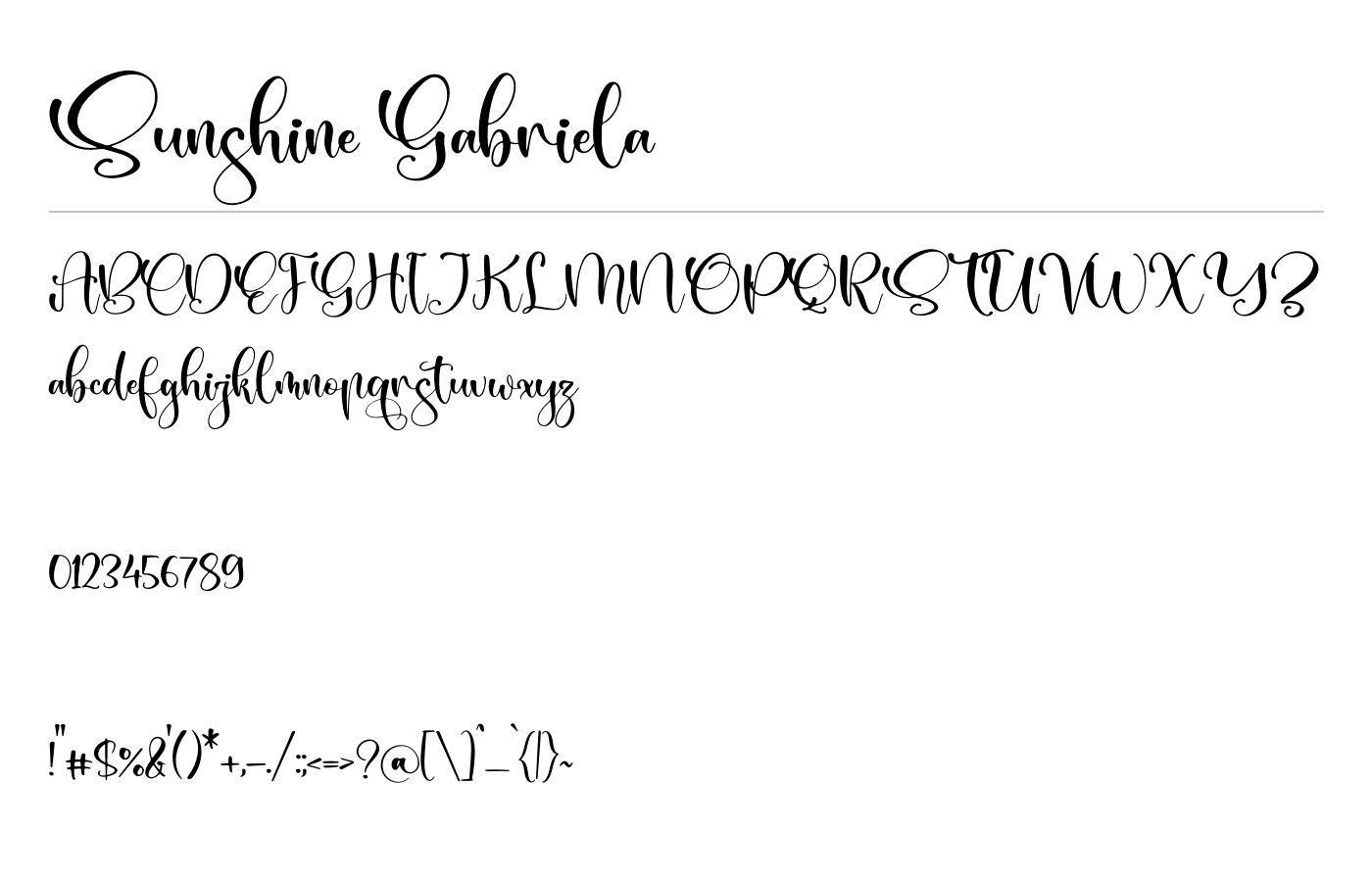 Sunshine Gabriela Font preview