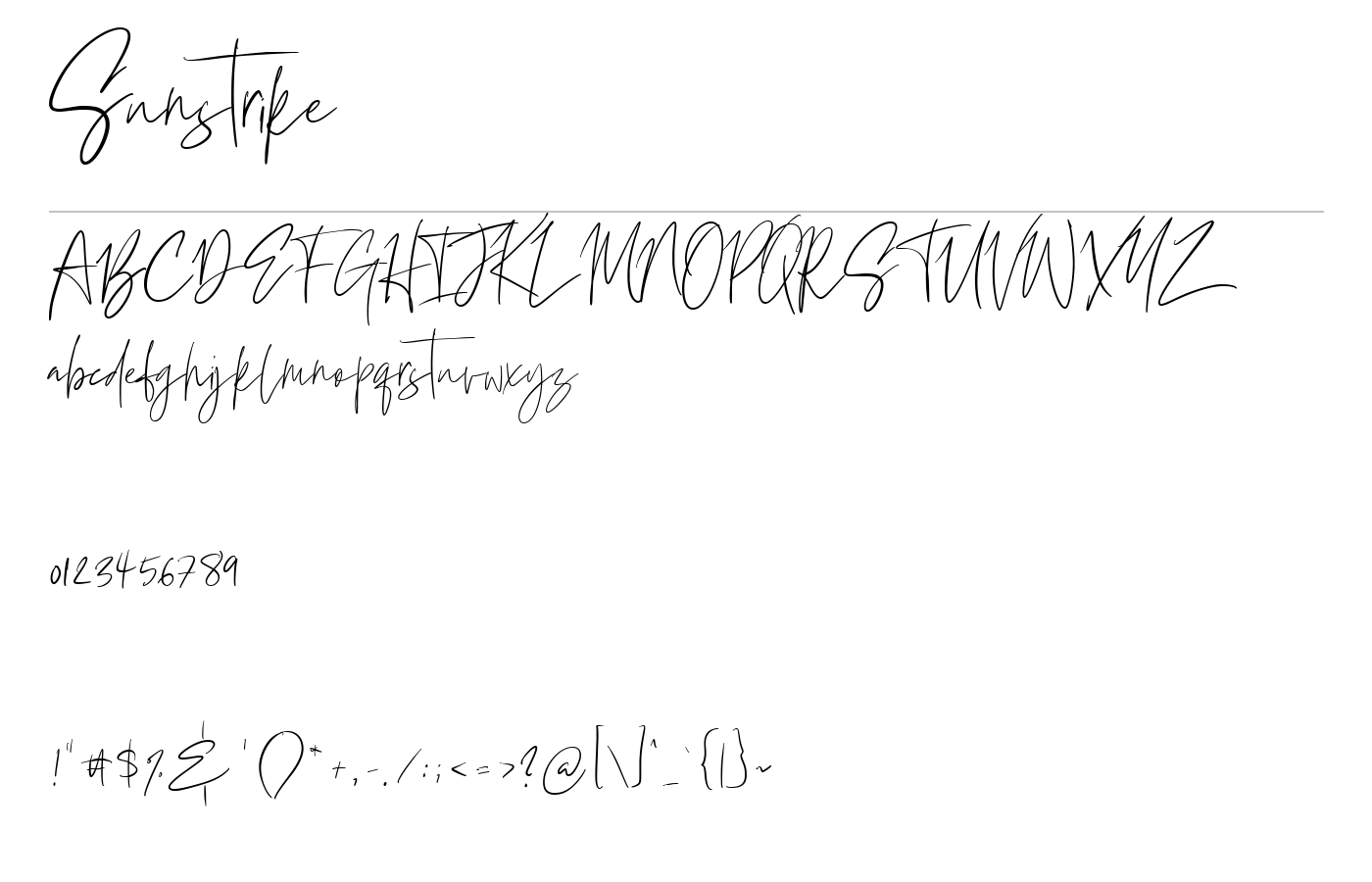 Suntrike Font preview