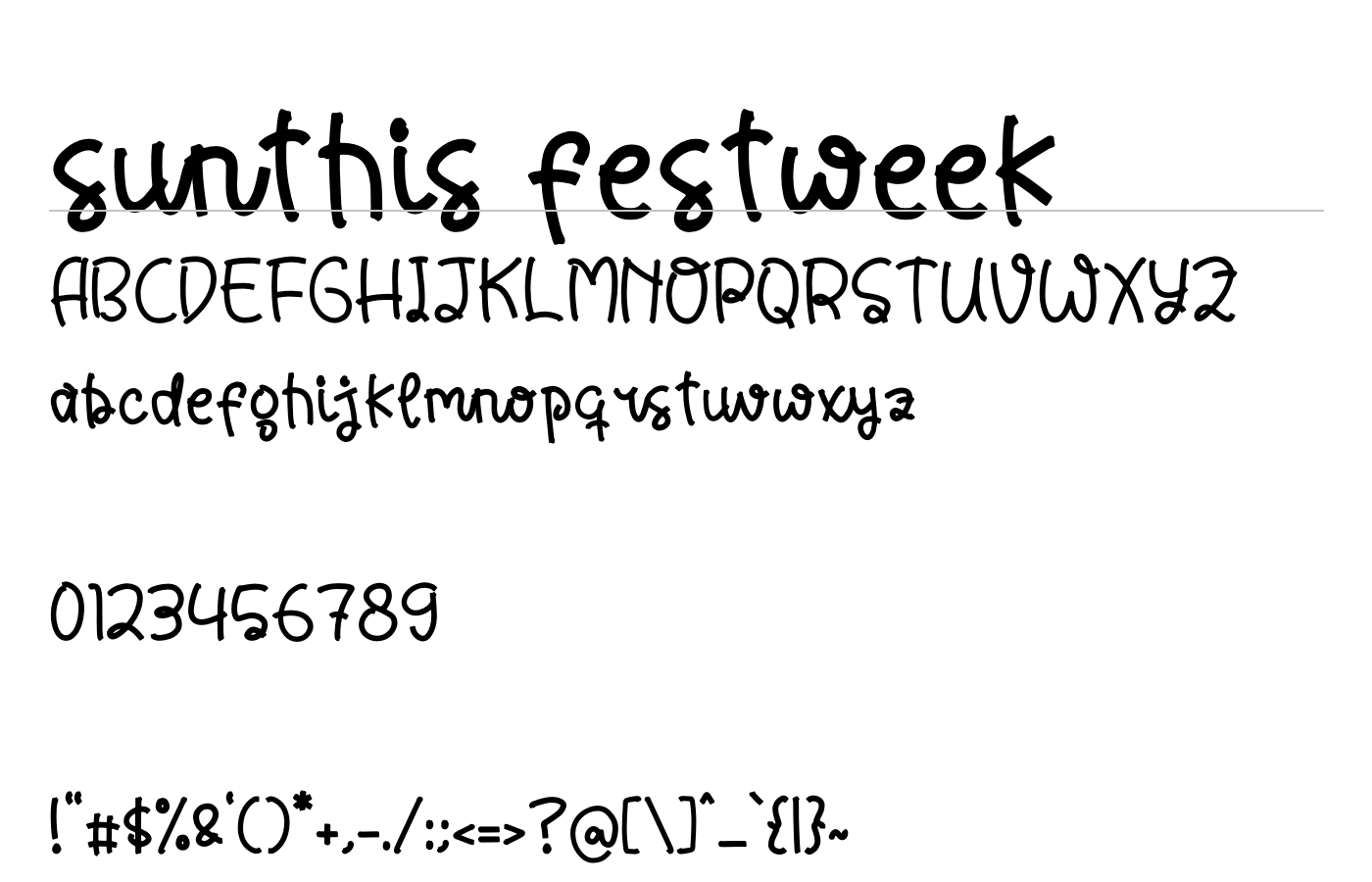 Sunthis Festweek Font preview