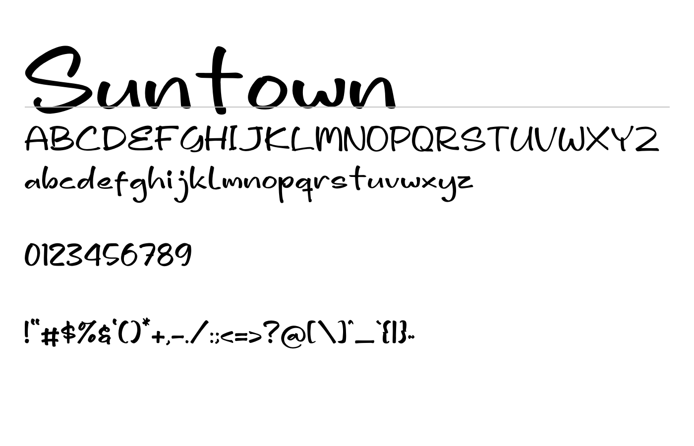 Suntown Font preview
