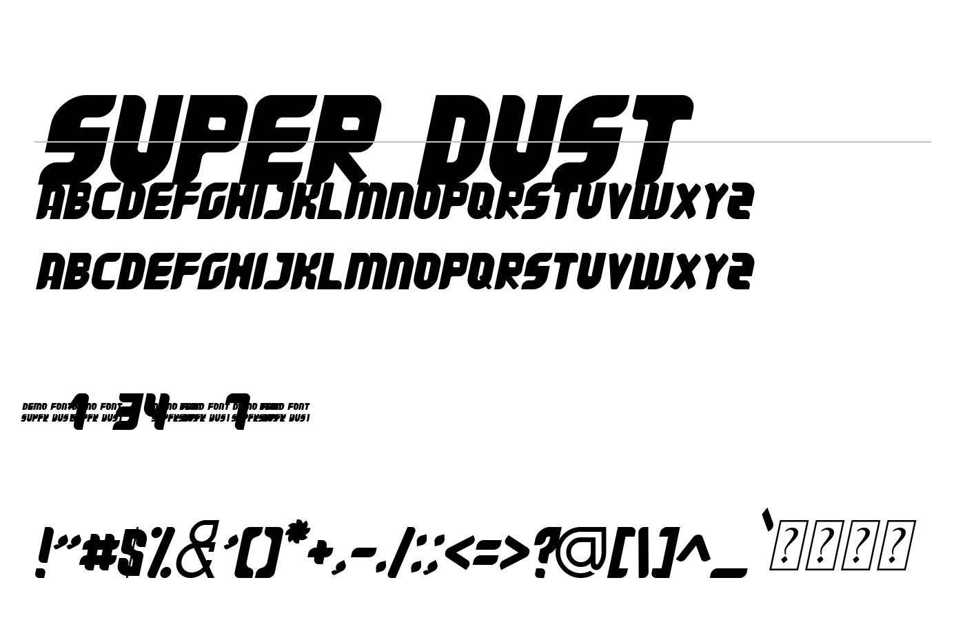 Super Dust Font preview
