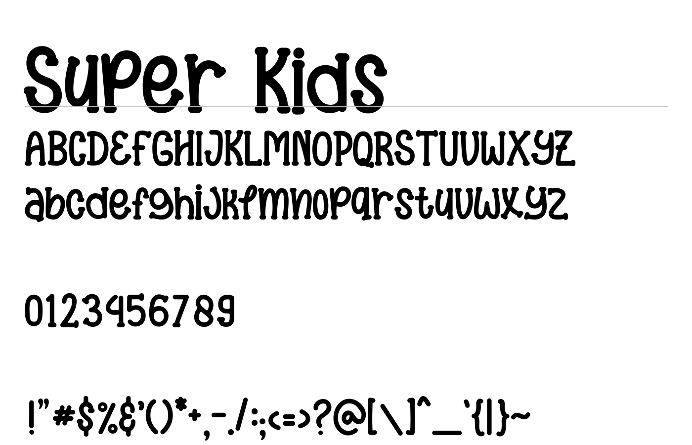 Super Kids Font preview