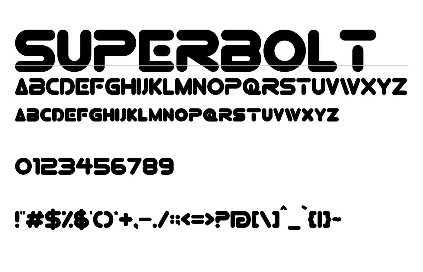 Superbolt Font preview