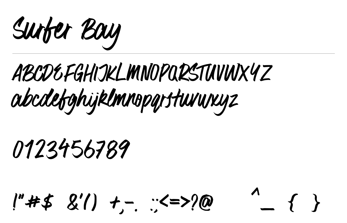 Surfer Bay Brush Font preview