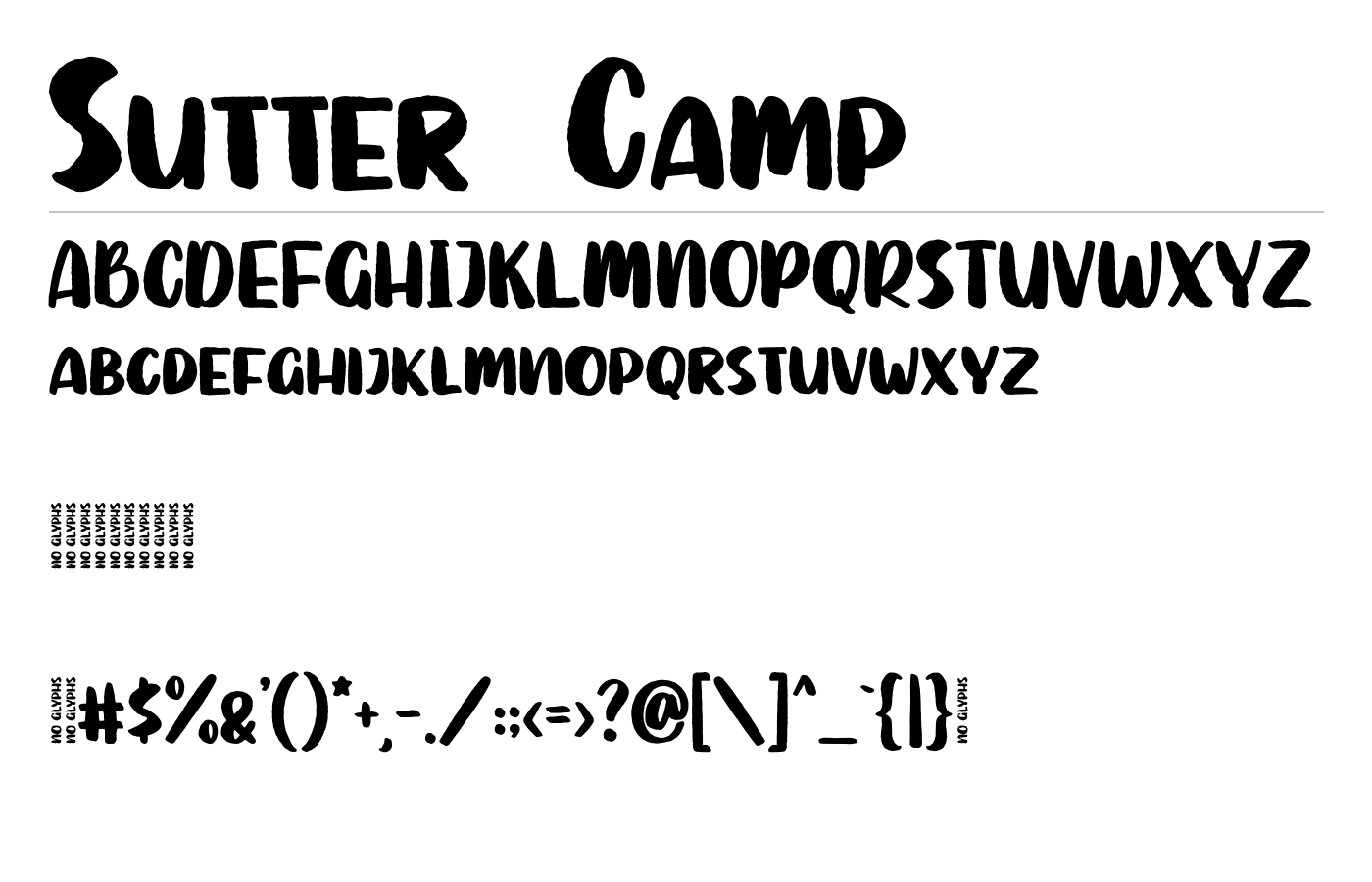 Sutter Camp Font preview