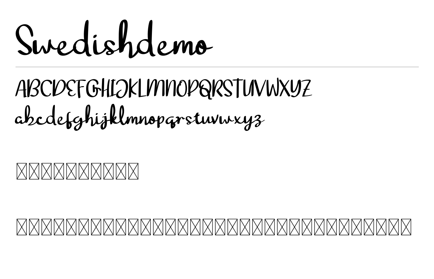 Swedish Font preview